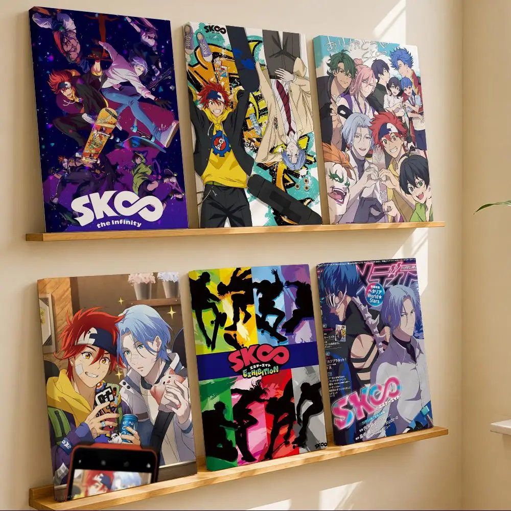 Energetic Anime Boy S-Sk8 The Infinity Framed Wall Painting Canvas Art Poster with Solid Wood Frame for Living Room Home Decor