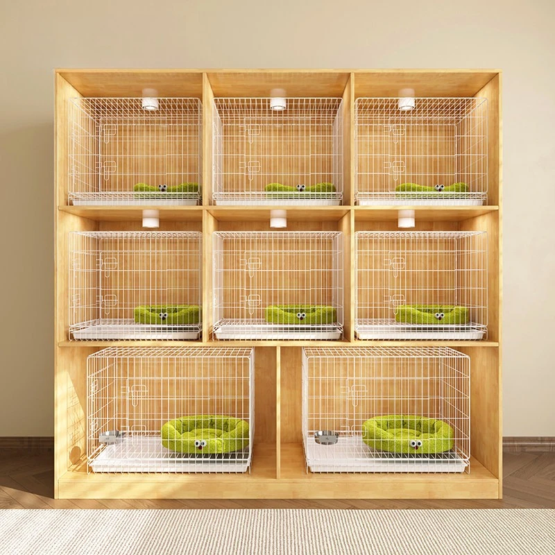 Pet store dog cage display cabinet custom solid wood cat and dog cabinet foster cage three-layer kennel multi-laye