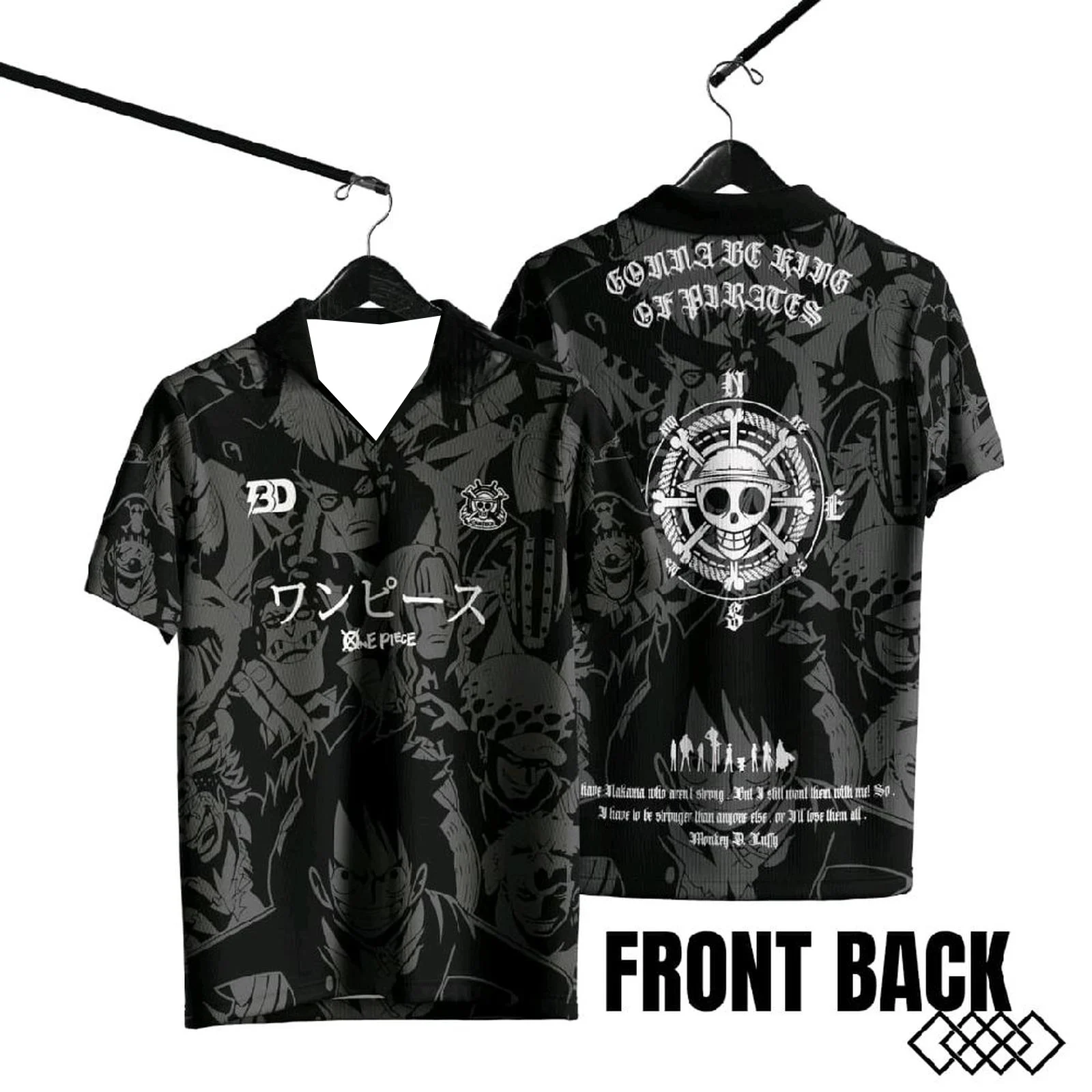 2526 New Bandai Anime One Piece Rufy Summer Jersey T-shirt Oversize 3D Top multifunzionale per adulti e bambini Natale