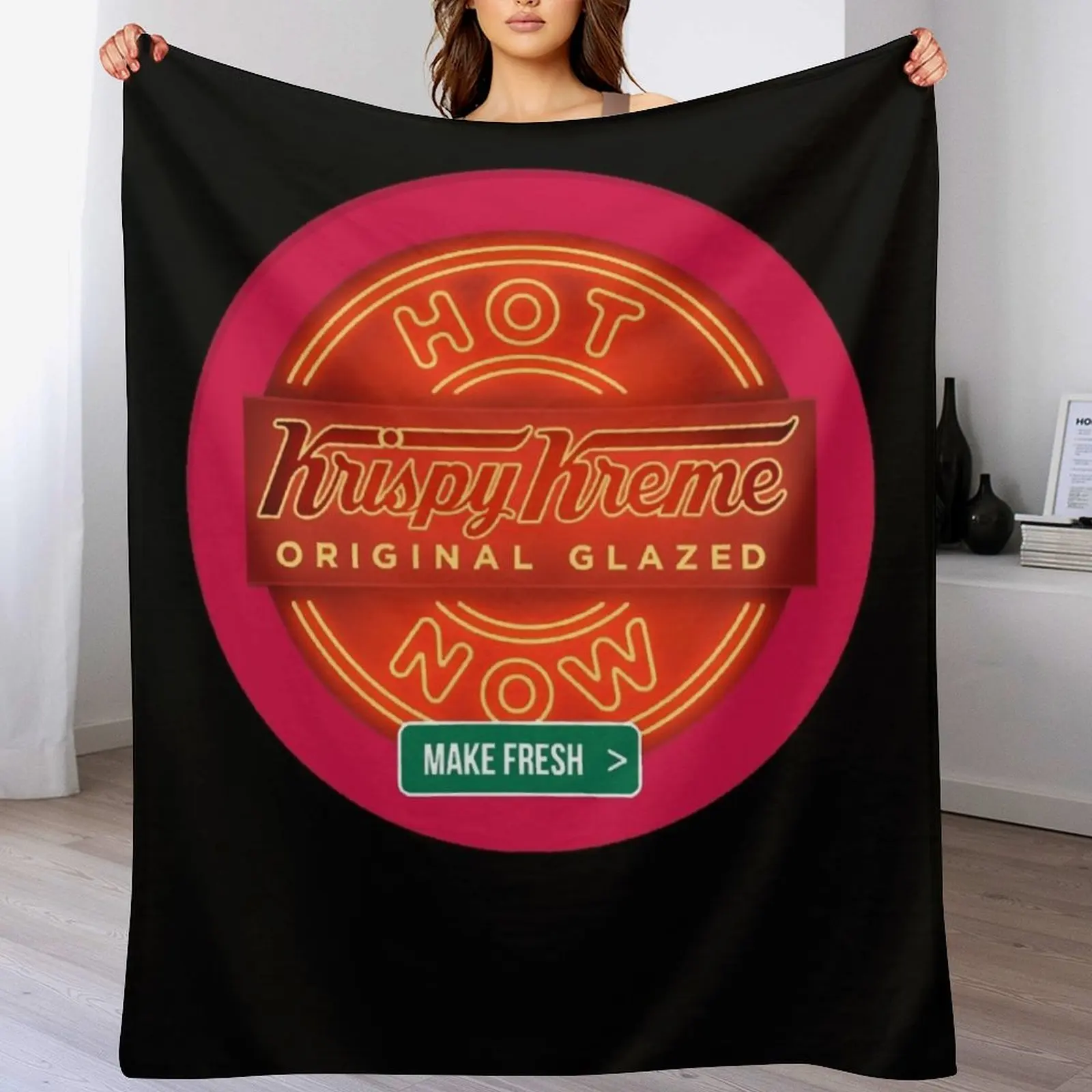 Circular Krispy Kreme Logo Merchandise Throw Blanket