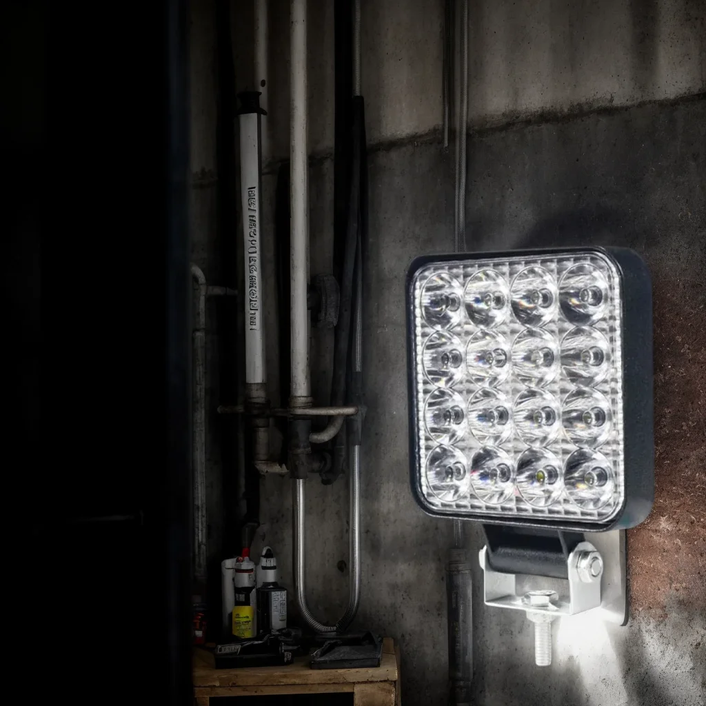 مصباح عمل LED عالي التحمل 12 فولت - 24 فولت - IP65 مقاوم للماء، أوضاع مزدوجة للبقع/الفيضانات مع حماية من الحمل الزائد