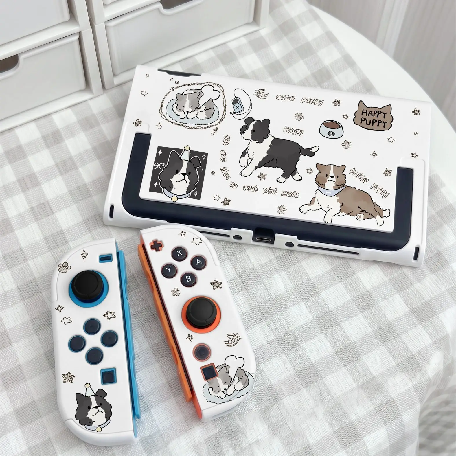 Cute Cat Switch Case Transparent Game Console Shell for Nintendo Switch 2 OLED Joy-Con Shock-Resistant Protection Thin Dockable