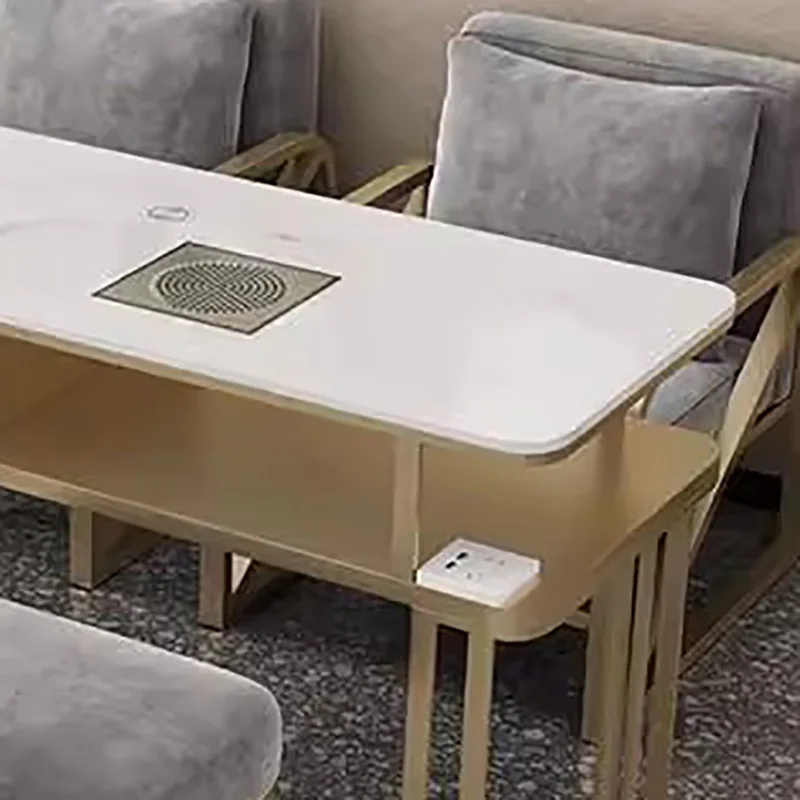 طاولة أظافر كلاسيكية إيطالية لتوفير المساحة العملية، طاولة أظافر جميلة عتيقة، أثاث صالون ميسا الفاخر #3