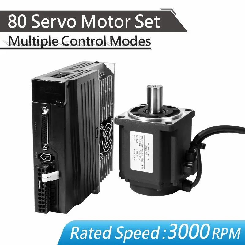Encoder 750-1000W Servo Motor Set Light Gray High Speed / Efficiency Servo Motor Kit With Lead Wire Model for Dc Motors