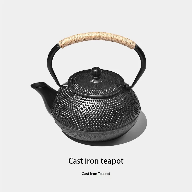 Cast Iron Teapot Japanese Style Full Set With Mesh Infuser For Home Boiling Tea For Electric Ceramic Stove And Charcoal Stove