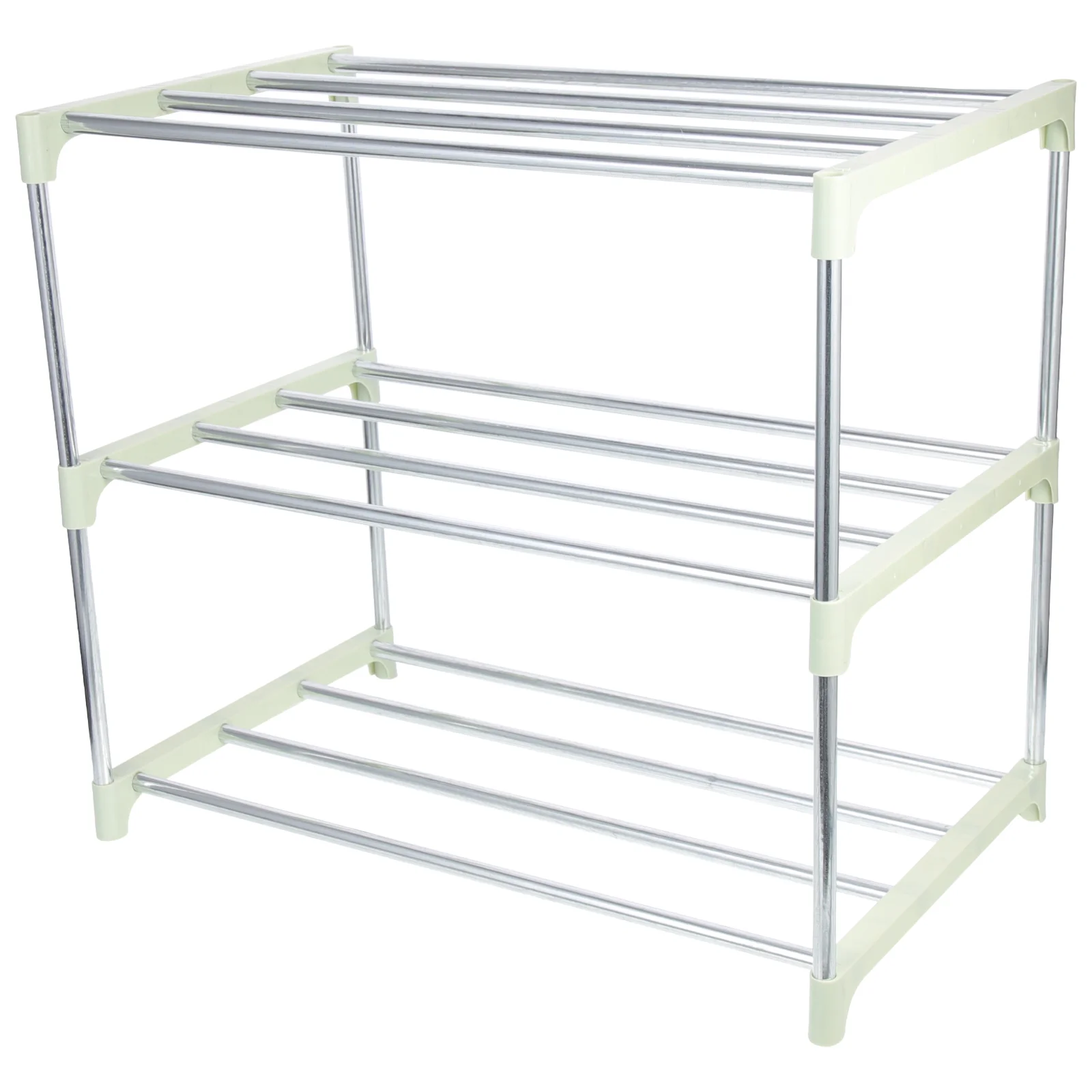 

Shoe Rack Shoes Shelf Organizer Storage Holder Cabinet Stainless Steel Household 3-layer Simple Multi-layer