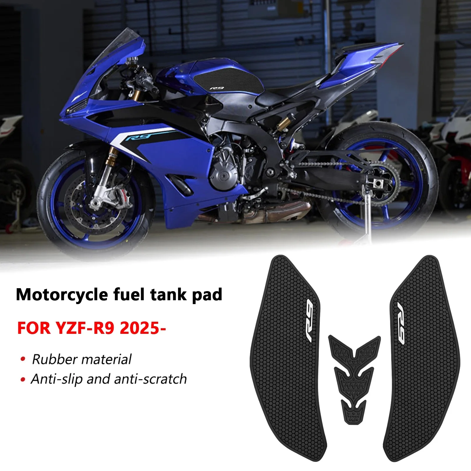 

Для YZF-R9 2025 2024 2023 R9 коврик для топливного бака мотоцикла, наклейка на мотоцикл, наклейка на топливный бак, логотип YZF-R9 R9, аксессуары