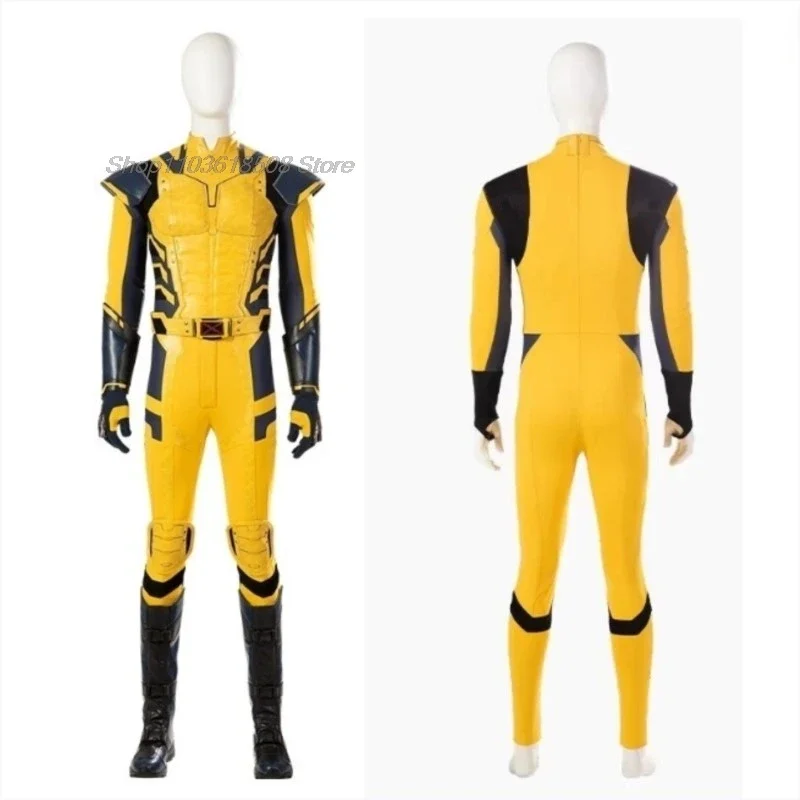 Wolverine fantasia de cosplay masculina Deadpool 3, super-herói, conjunto completo zentai, sapatos artesanais, roupa de Halloween, novo