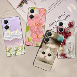 For Vivo Y03 Case Stylish Painted Back Cover Soft Slim Phone Case For Vivo Y 03 Y03 4G Bumper VivoY03 Shell TPU ShockProof