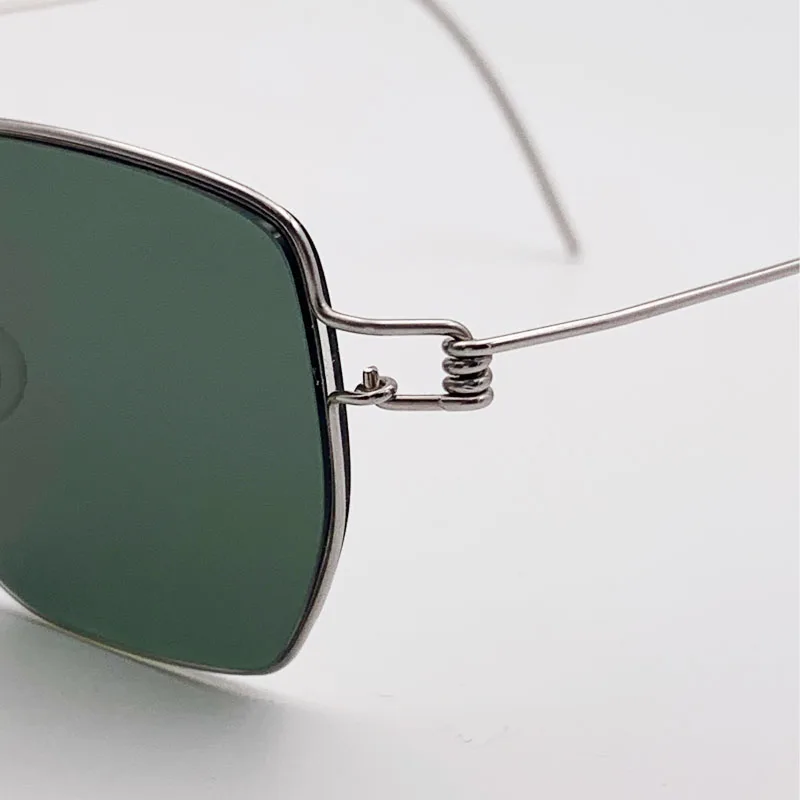 Hand made large square UV400  Sunglasses Prescription dark green myopia Sunglasses.Lens width 50mm, height 40mm