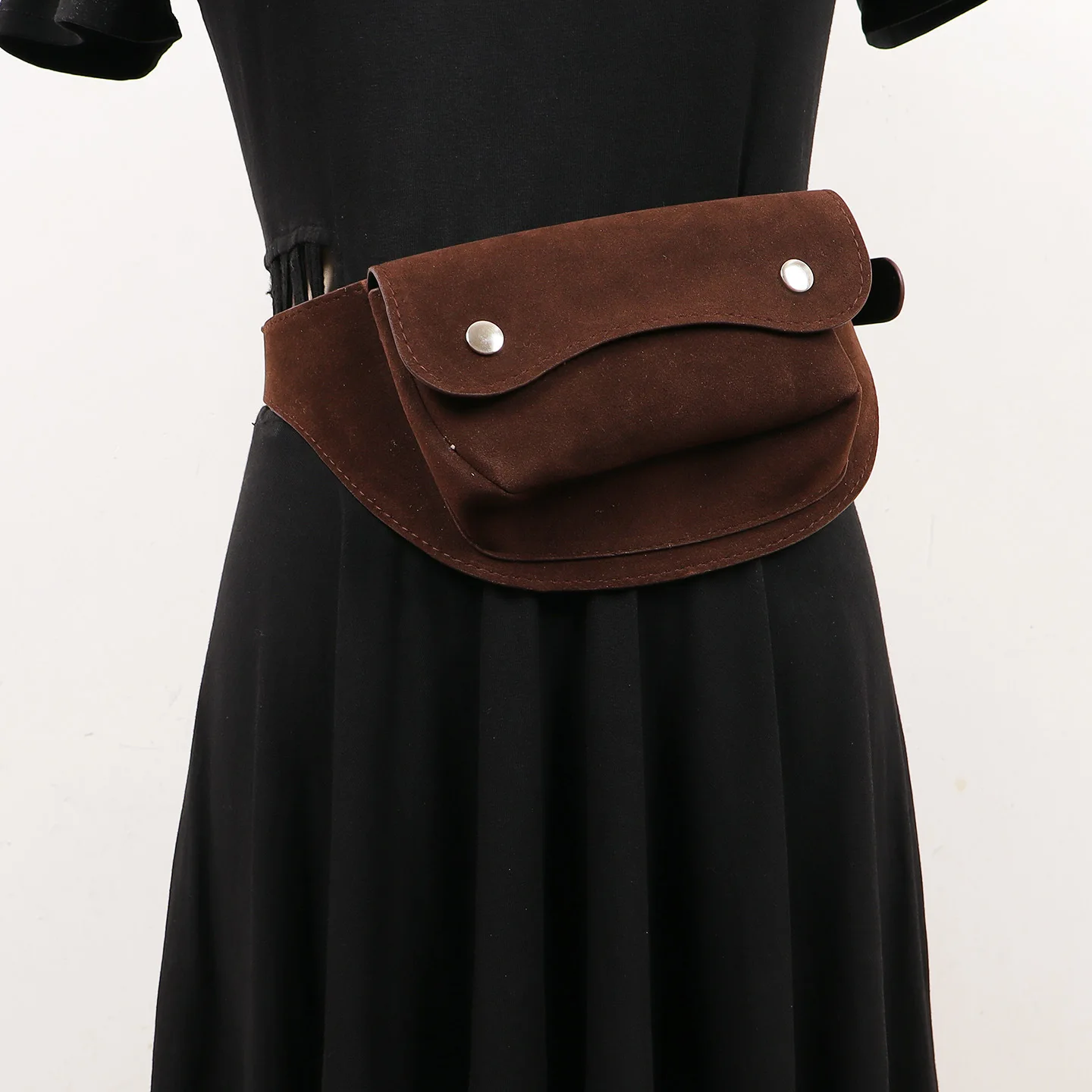 خمر جيوب كبيرة البني فو الجلد المدبوغ بو حزام جلد المتخصصة تصميم فتاة في الهواء الطلق موضة التنانير الجينز بنطلون حزام الزخرفية