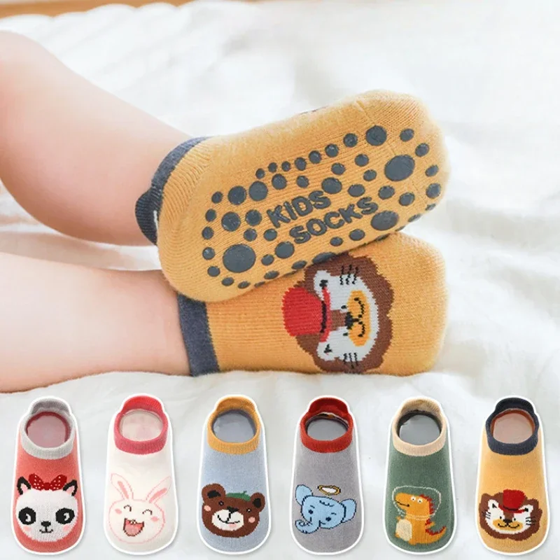 

1 Pair Cartoon Baby Socks Anti Slip Boat Newborn Infant Floor Breathable Comfort Boys Girls Kids Indoor Walking Floor Socks