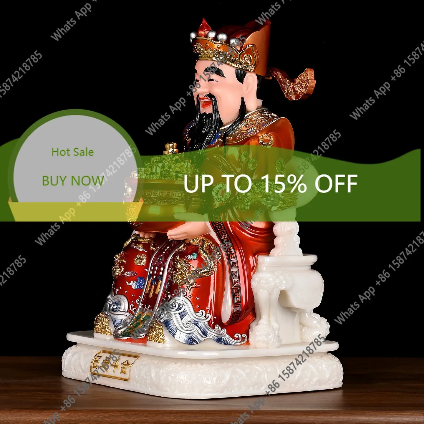 67 N JWhite Jade God Of Wealth Statue Enshrine Statue Home Attracting Wealth And Treasure 2026 New Store Ornaments For The God O