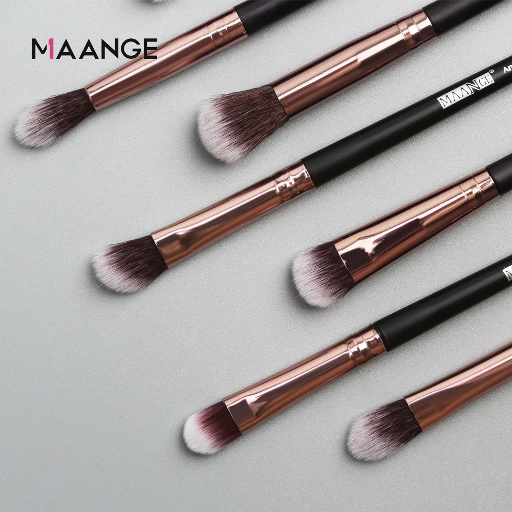 Maange 12 sztuk zestawy pędzli do makijażu oczu narzędzia do makijażu pędzel do cieni do powiek pędzel do korektora pędzel do mieszania pędzel do ust do makijażu początkujący