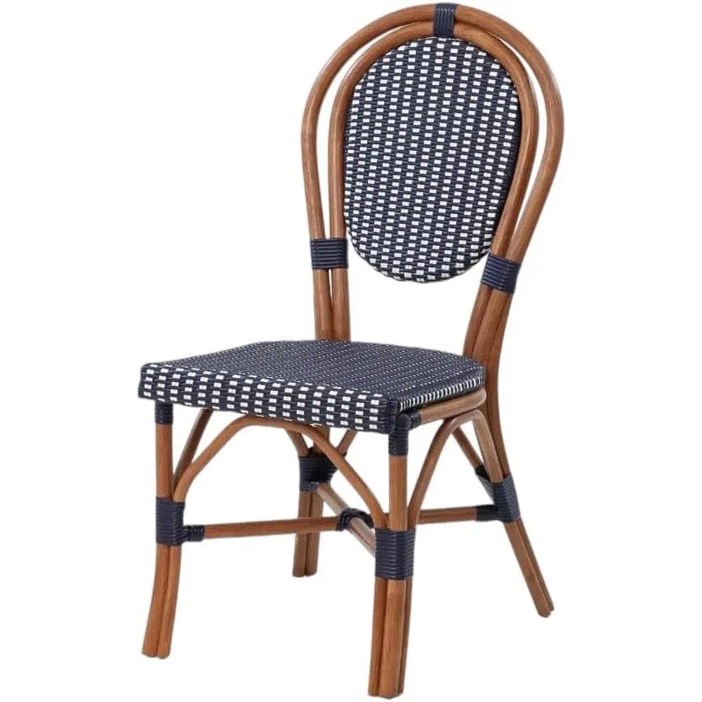 

Classic Rattan Bistro Chair, French Style, Suitable for Indoor and Outdoor Use, Blue & White