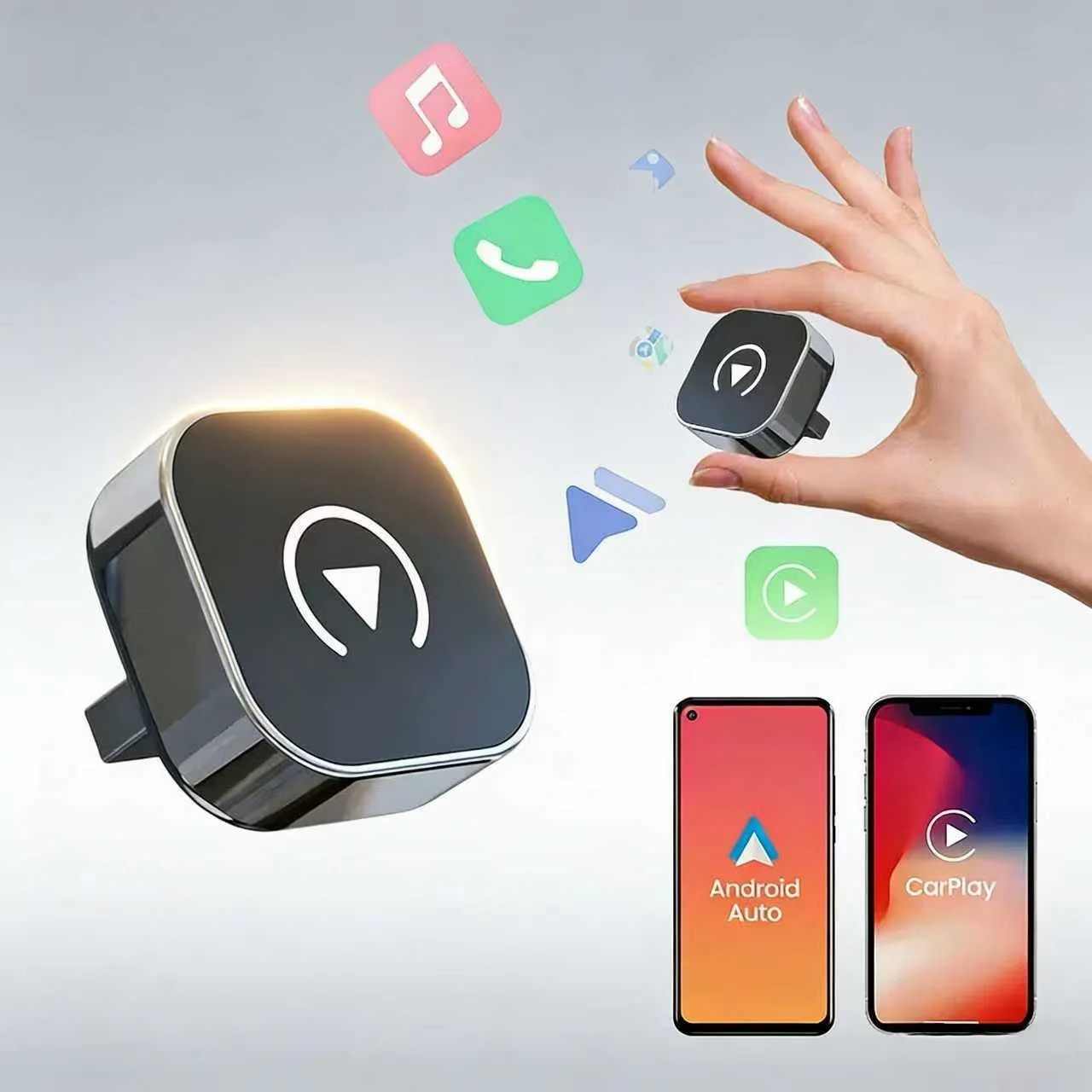 

Беспроводной адаптер CarPlay 2-в-1, USB-донгл, проводной Android Auto AI Box, медиаплеер для автомобиля, автоматическое подключение