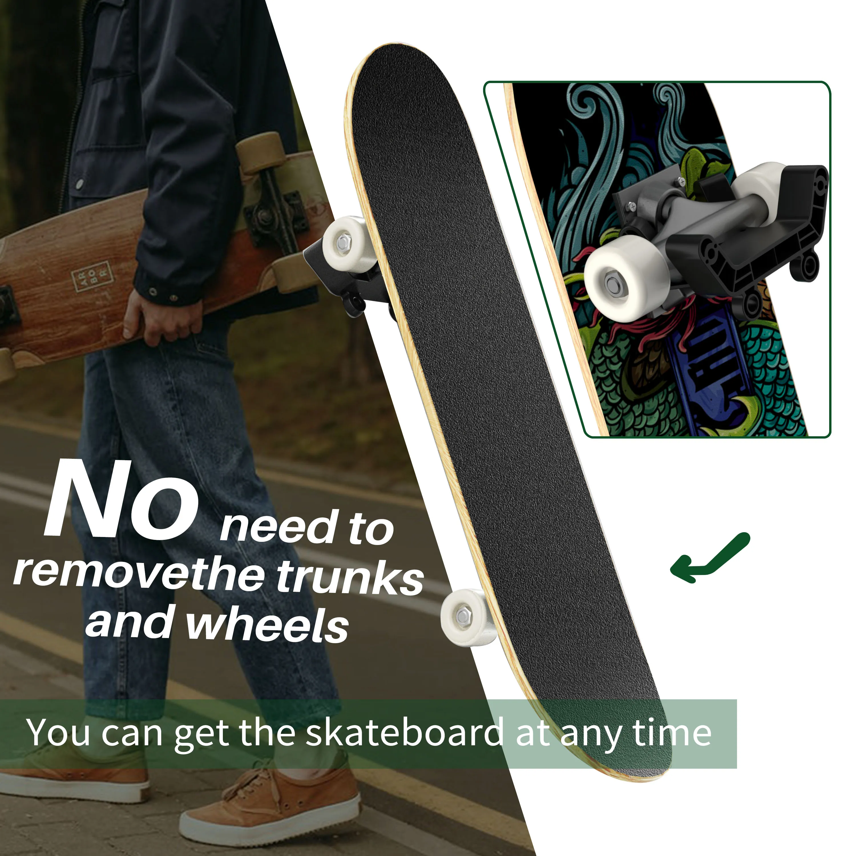 2 Pcs Skateboard Wall Mount Hanger Foldable Skateboard Rack For Skateboard And Longboard Storage and Display Winter Skate Tool