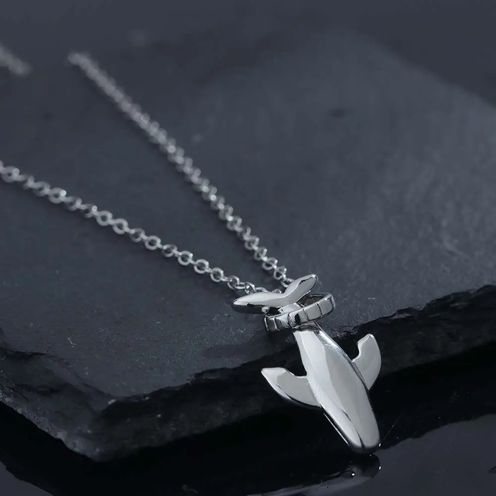 Gifts Couples Silver Color Charm Black Rope Fashion Jewelry Men Necklaces Sweater Chain Korean Style Whale Pendant Necklace