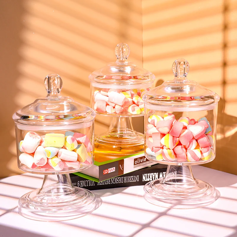 Transparent Sealed Food-grade Acrylic Storage Jar Tea Candy Jar Kitchen Spices Whole Grains Dried Fruit Snacks Storage Jar