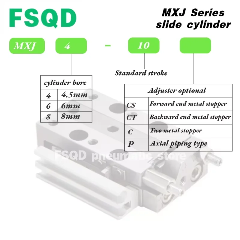 MXJ4,MXJ4L MXJ6,MXJ6L MXJ8 MXJ8L-5,10,15,20 CS,CT,C,P PN CP CSP FSQD طاولة منزلق هوائي سلسلة MXJ MXJL ، أداة تعمل بالهواء المضغوط