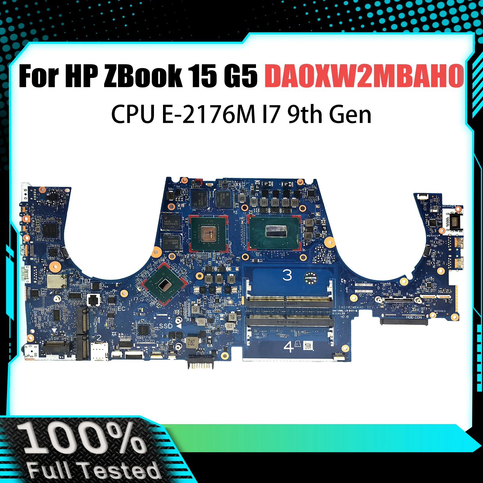 DA0XW2MBAH0 Mainboard For HP ZBOOK 15 G5 Laptop Motherboard With I7-9850H I7-9750H E-2176M CPU Test OK