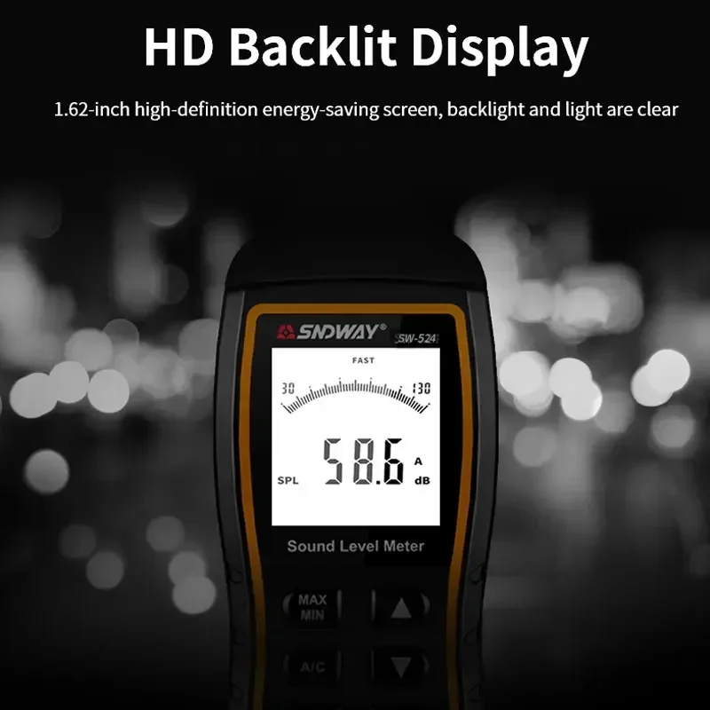 SNDWAY SW-523 SW-524 Digital Sound Level Meter Handheld High Precision Decibel Detector dB Noise Audio Measuring Tester