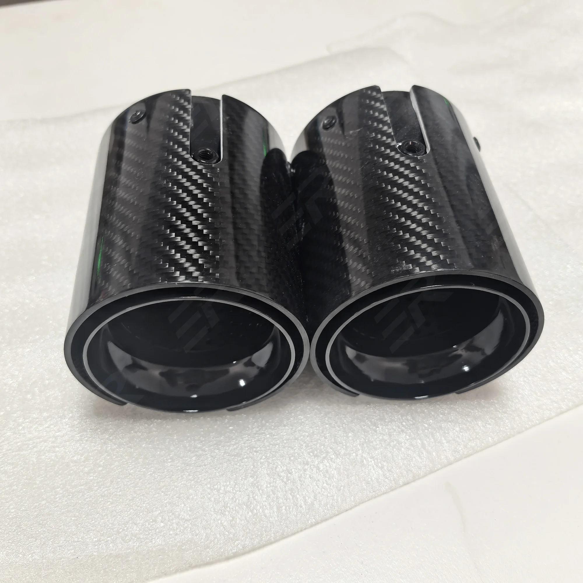 4 قطعة ER ترقية العادم تلميح لسيارات BMW M5F90 ألياف الكربون السيارات كاتم صوت السيارة العادم اكسسوارات أنابيب طرفية سيارة الديكور تعديل