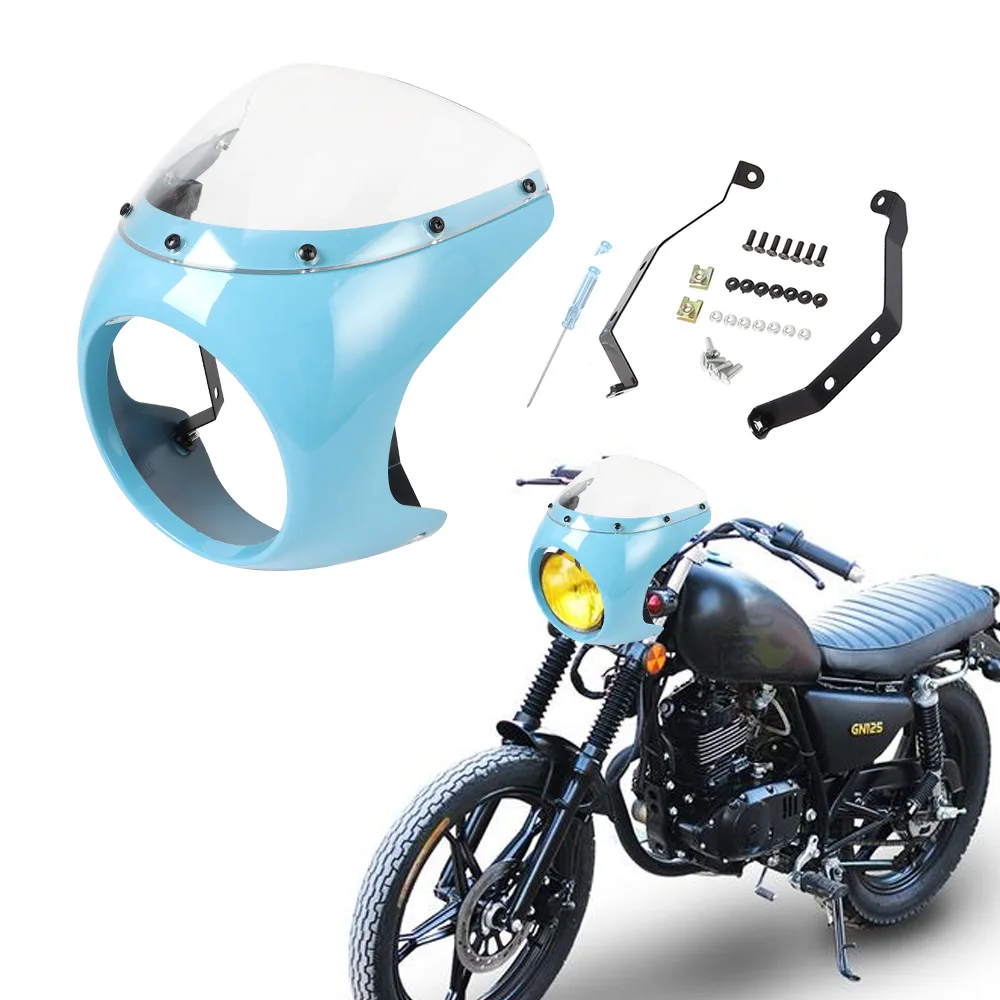 

Modified retro motorcycle front large lampshade Xinyuan stick king Longjia V coffee GN ranger pig head cover coffee guide cover