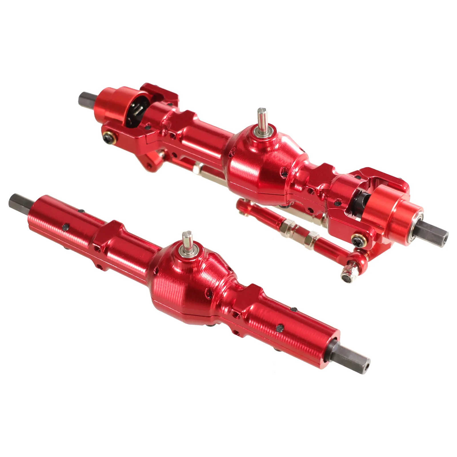 Metal Front & Rear Portal Axle Assembly Upgrade Parts For WPL C14 C24 Feiyu JJRC 1/16 RC Military Truck