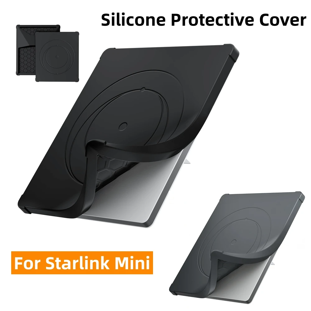 Silicone Protective Cover Hexagonal Heat Dissipation For Starlink Mini Accessories Shock-Absorbing Dustproof Waterproof Cover