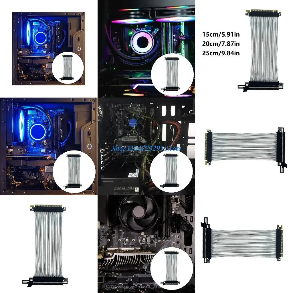 

Y2GD PCIE Gen 5 X16 GPU Extension Cable Double-Ground Structure Teflons Insulation