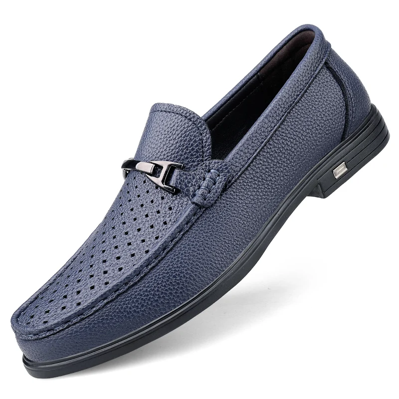 Gentleman Fashion Business Casual Shoes Genuine Leather Loafers Breathable Men Formal Office Oxfords Male Boat Shoes Moccasins