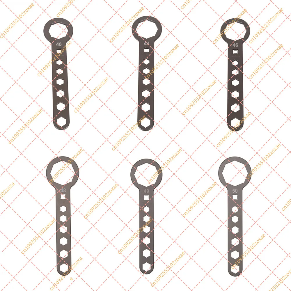 Universal Motorcycle Fork Cap Wrench Set 40-50mm 8-Angle Shock Absorber Spanner Repair Tool Socket