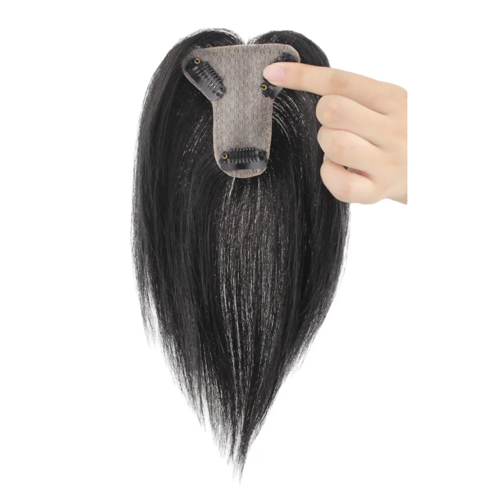 Slik Human Hair Toppers For Women Thin Clip In Topper With 3D Air Bangs Hairpieces for Hair Loss Volume Cover Grey Hair