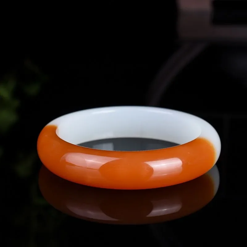 Genuine Natural Yellow White Jade Bracelets Bangle Chinese Fashion Fine Jewelry Carved Jadeite Charm Amulet Gifts for Women Men