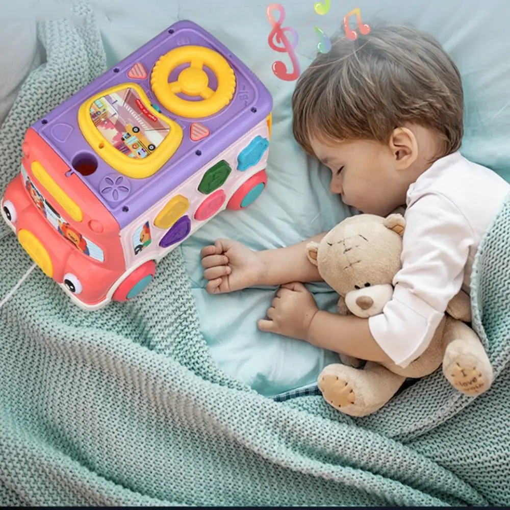 Autobús apilable multifuncional de aprendizaje temprano, juguete educativo, Educación Musical, martillo de autobús, juegos de rompecabezas, autobús Musical