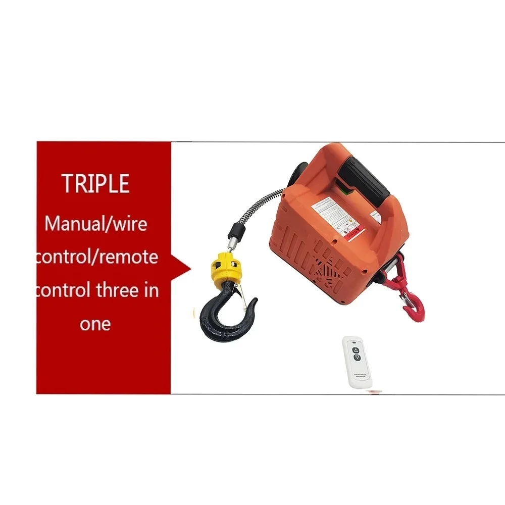 Electric Hoist Portable Power Electric Winch Crane 500KG Capacity Traction Block