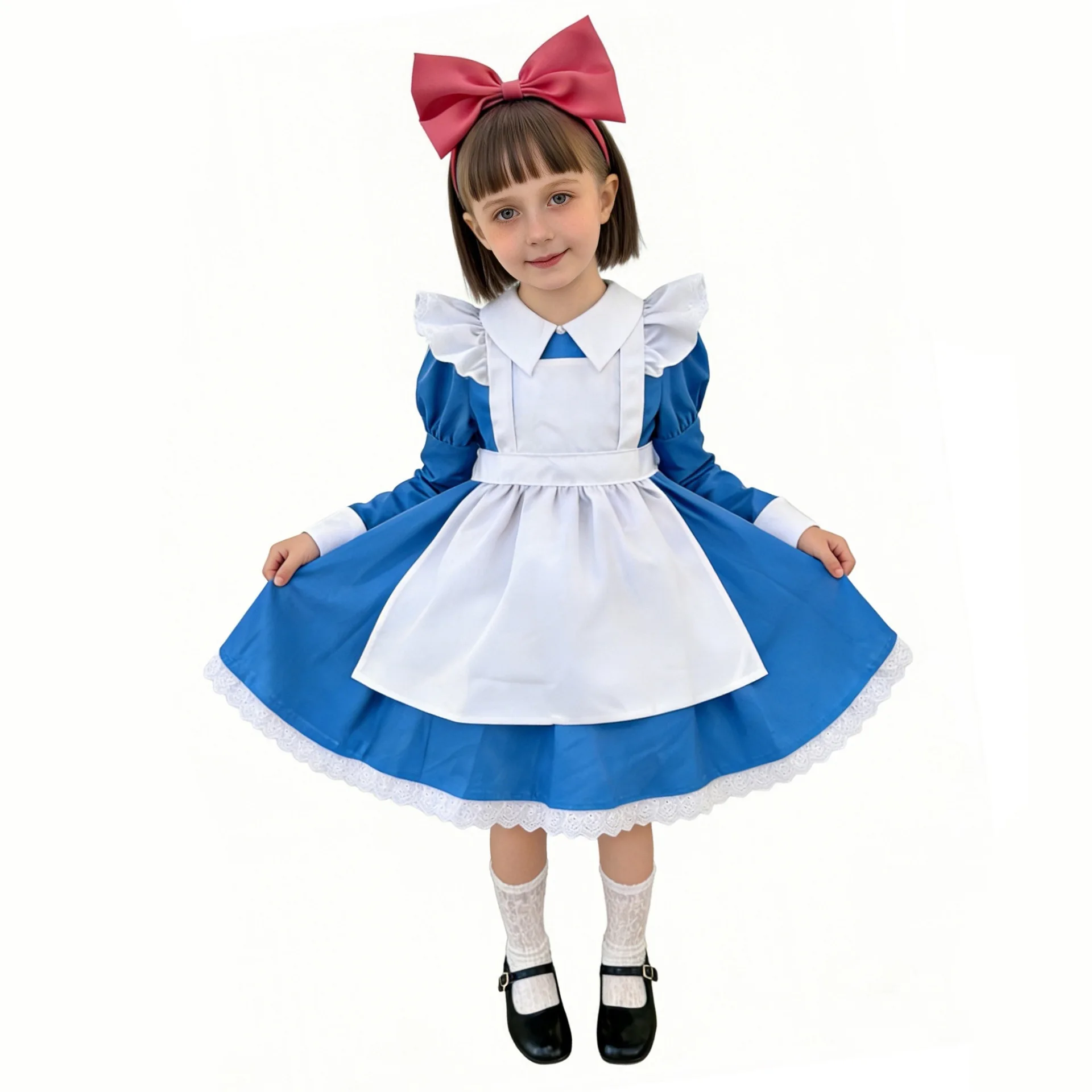 

Alice In Wonderland Costume Girls Storybook Fairy Tale Maid Fancy Dress Cosplay Outfits Lolita Costume Dress Up Carnival Wear