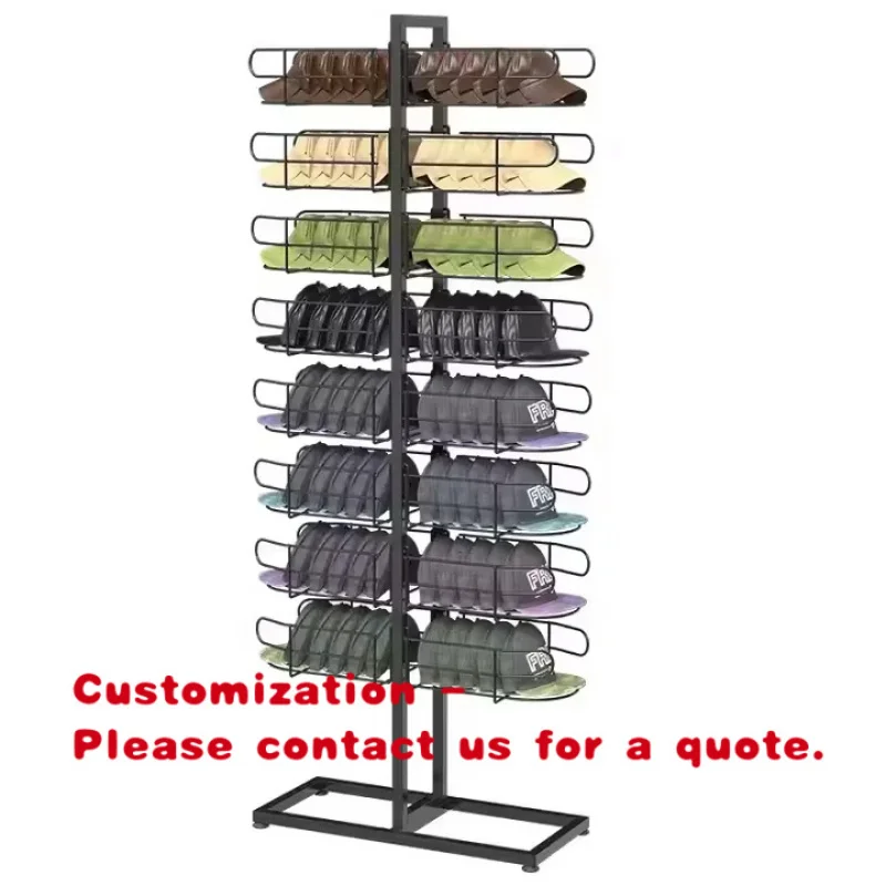 custom.Customized Metal Wire Supermarket Rack & Hat Display Stand with Powder Coated Quick Installation Retail Stores