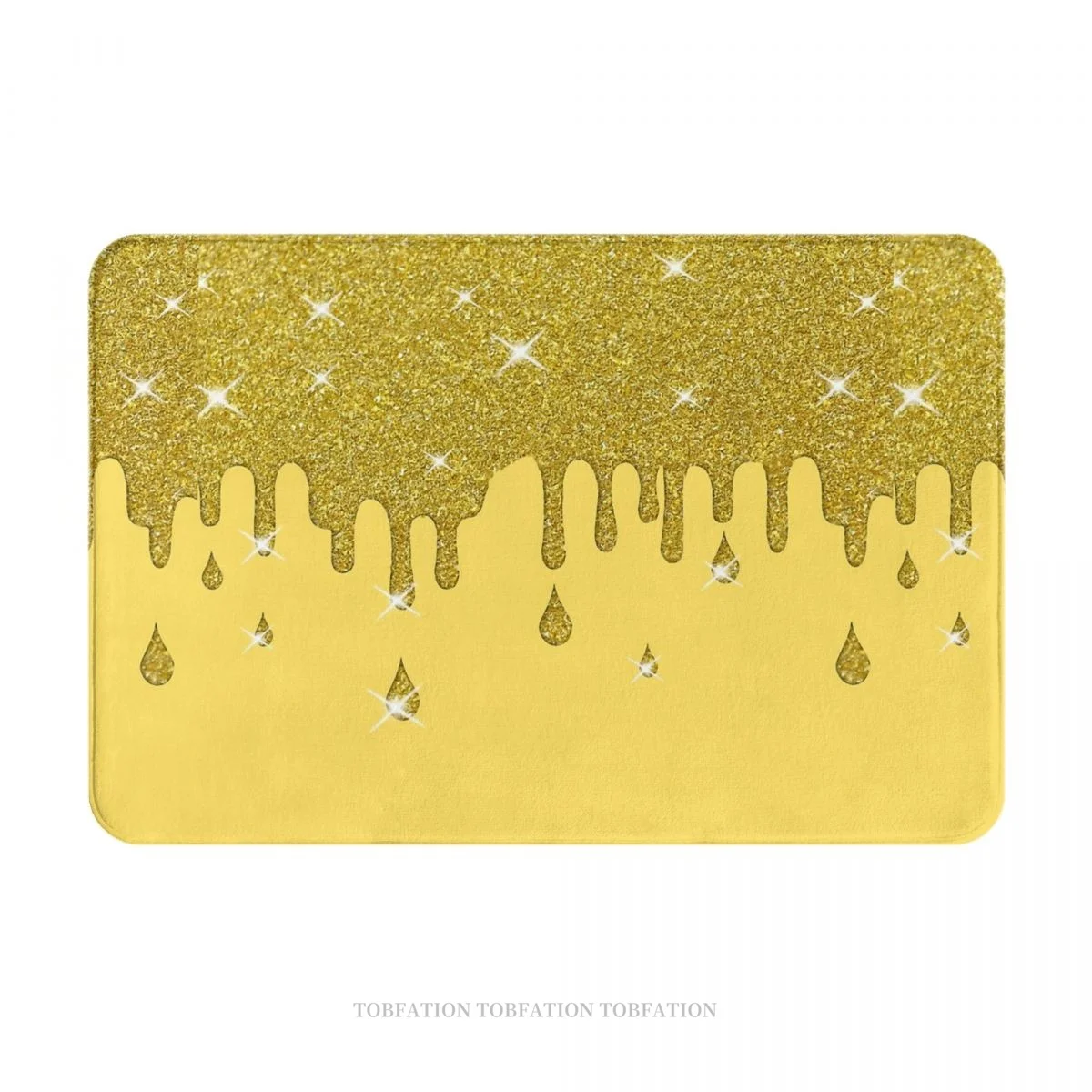 Dripping Glitter Non-slip Doormat Dripping Gold Glitter Effect Bath Kitchen Mat Welcome Carpet Home Modern Decor