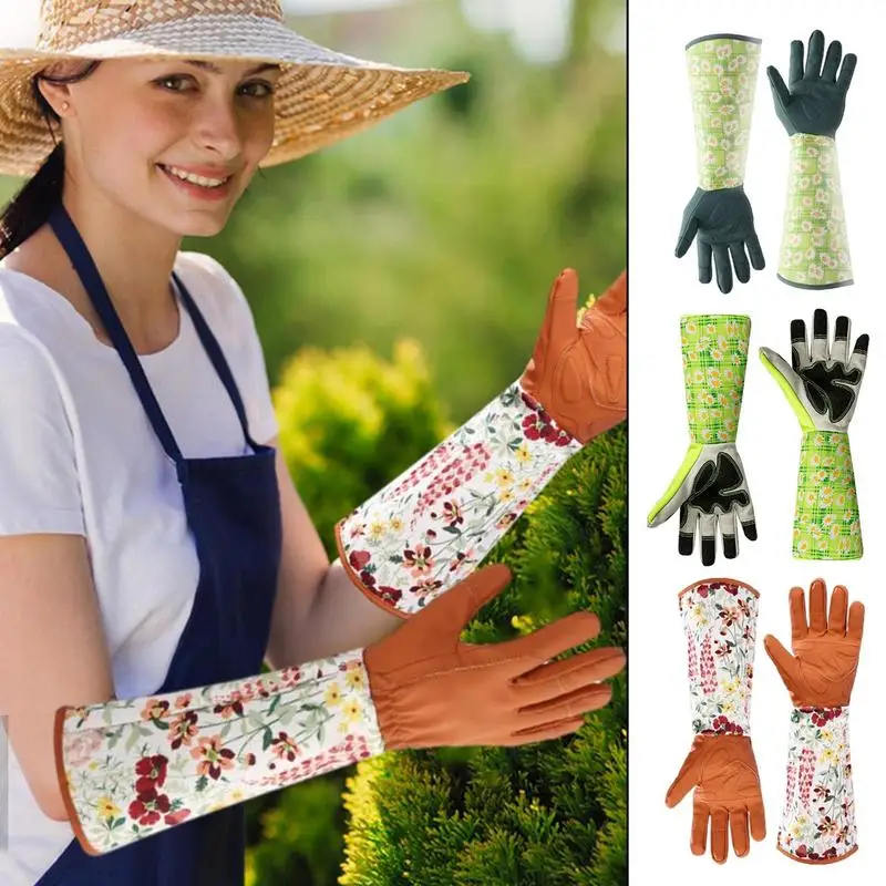 Gardening Gloves Rose Pruning Gloves for Women Long Thorn Proof Gardening Gloves Breathable Leather Gauntlet Best Garden Gift