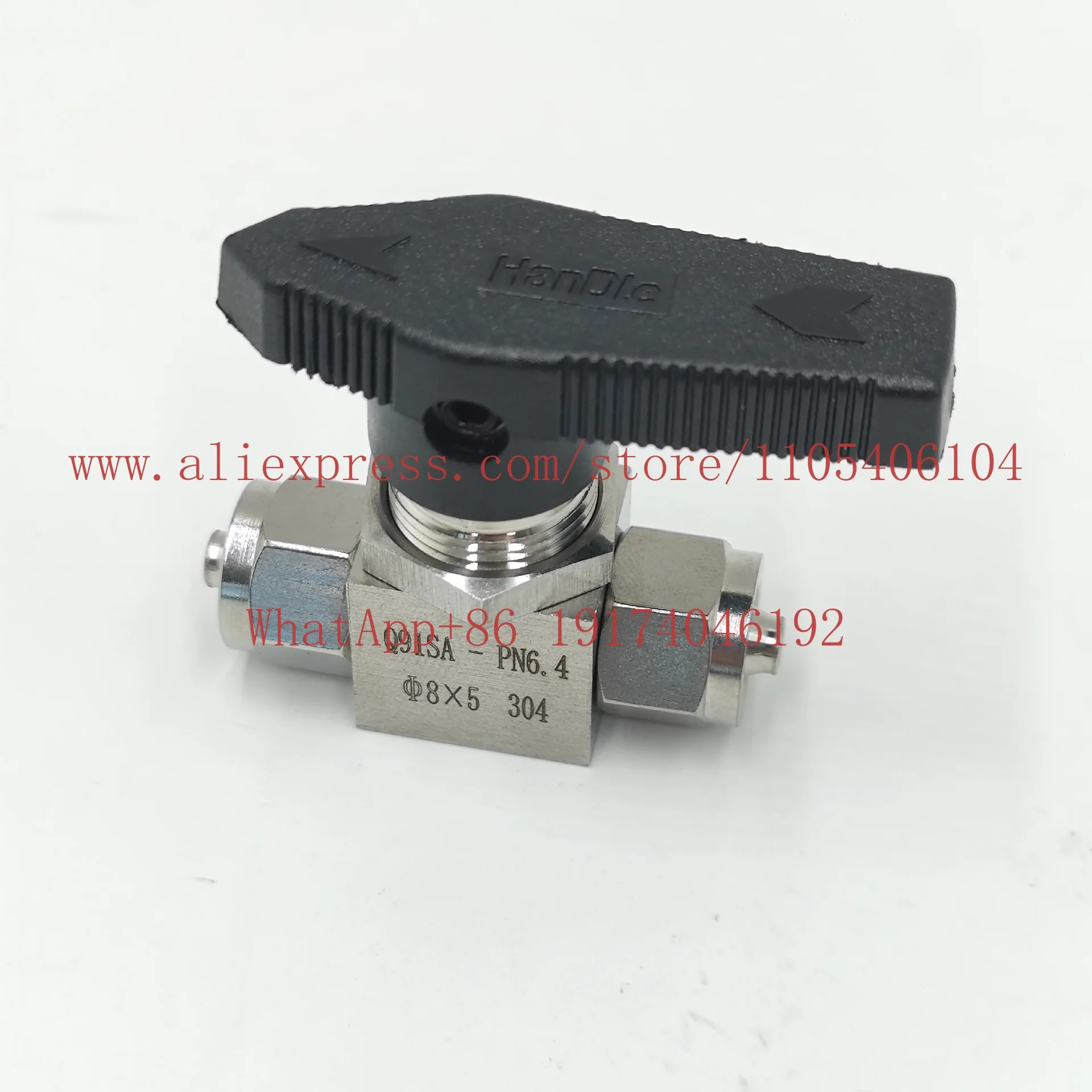 Quick screw ball valve Nylon PU tracheal hose Stainless steel 304 straight through imitation ball valve Manual switch valve