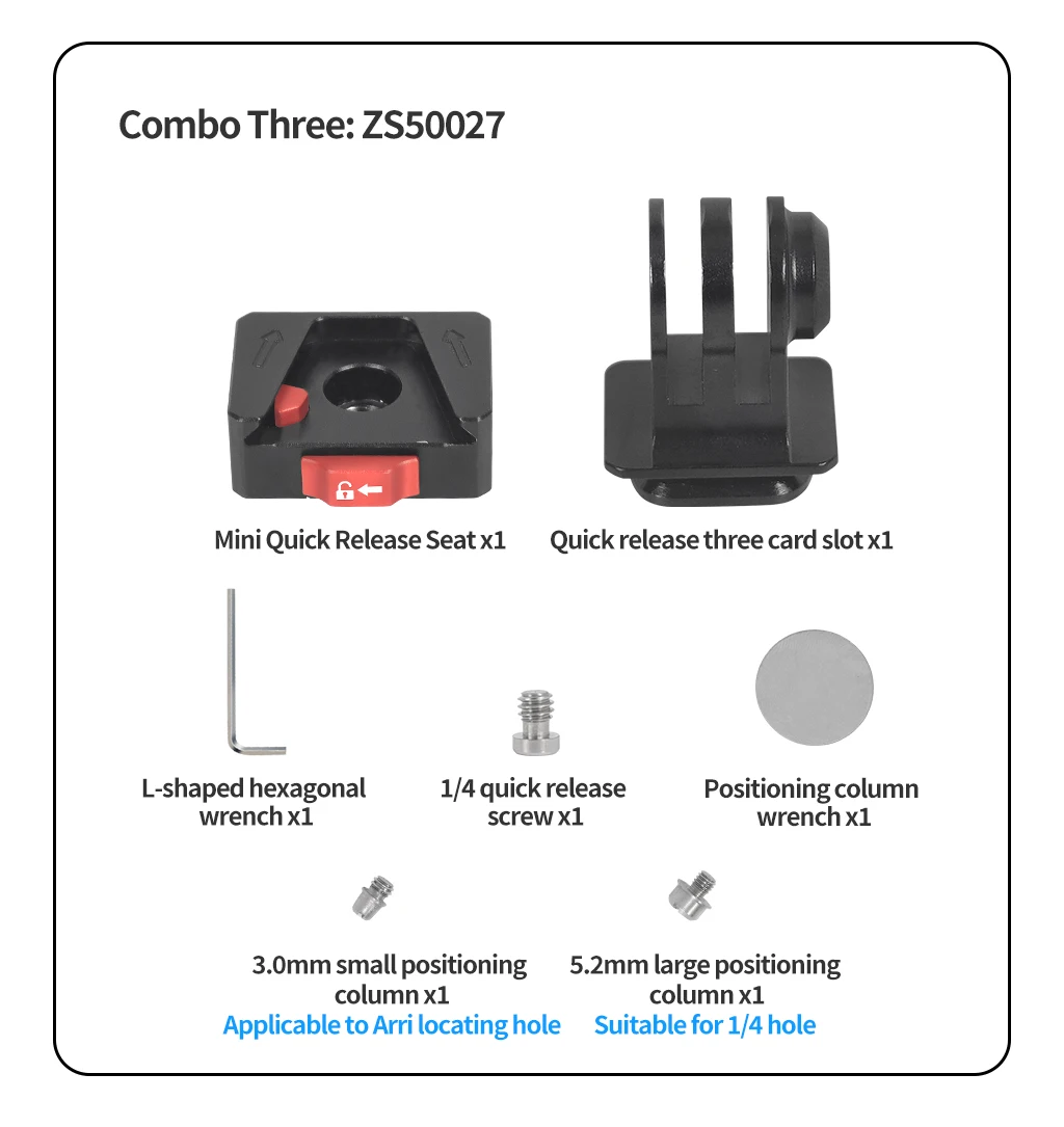 V-Mount-Platte, Schnellspanner, schneller Schalter, 1/4 Schraube für Gopro 13 Insta 360 X5 DJI OSMO 360 Kamerastativ-Adapter, Monitorständer – Detail 14