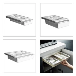 Hidden Storage Box Under Desk Drawer Table Makeup Cosmetics Holder Self Adhesive Stationery Case Pencil Tray Sundries Organizer