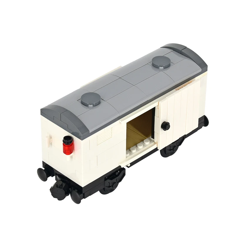 MOC 도시 크리 에이 티브 올드 스타일 냉장 트럭 철도 화물 기차 레일 빌딩 블록 벽돌 DIY 기술 장난감 아이 선물