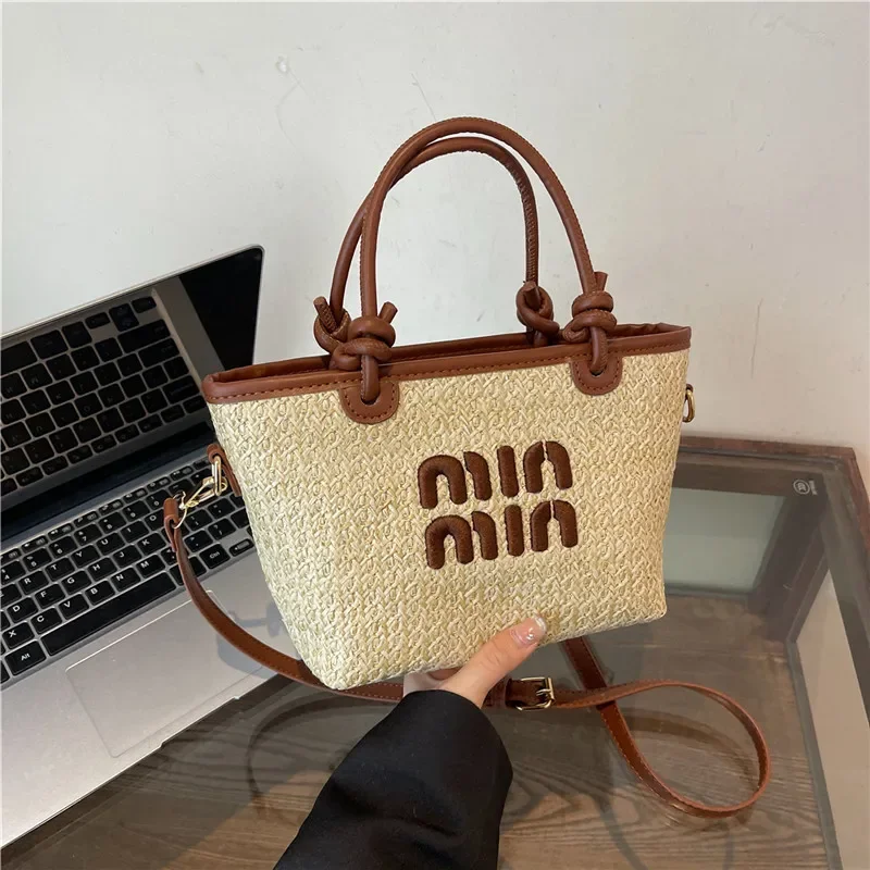 Straw Bags For Women Designer Luxury Shoulder Tote Hand Beach Bag Messenger Crossbody Y2k Mini Ladies Beach Bag Handbags Clutch