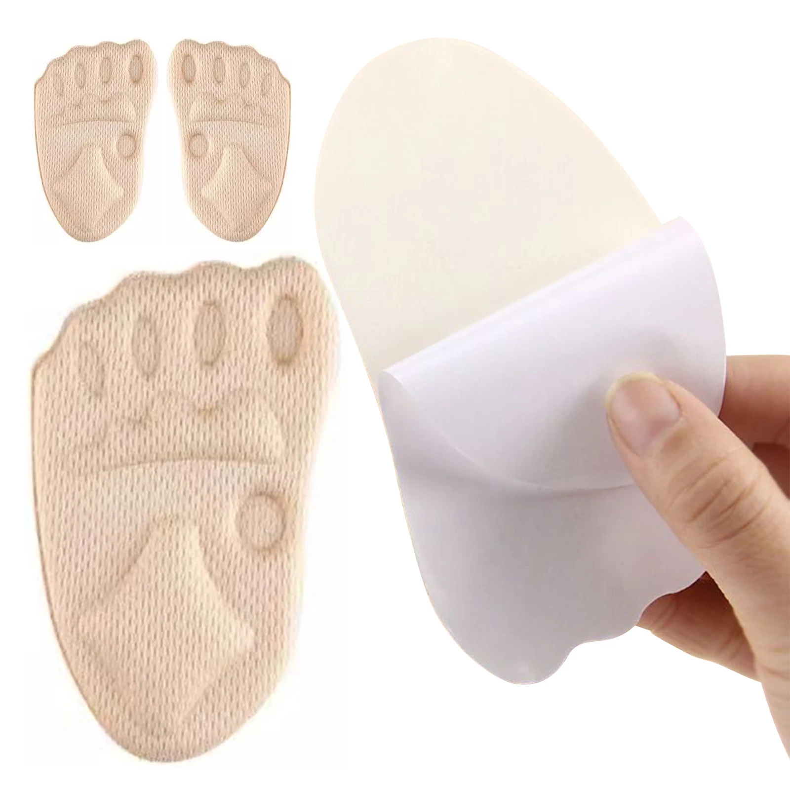 4 Pairs Metatarsal Pads Non-Slip Ball Foot Cushions Grips Cushion Insoles for Big & Loose Shoes Improved Shoe Fit