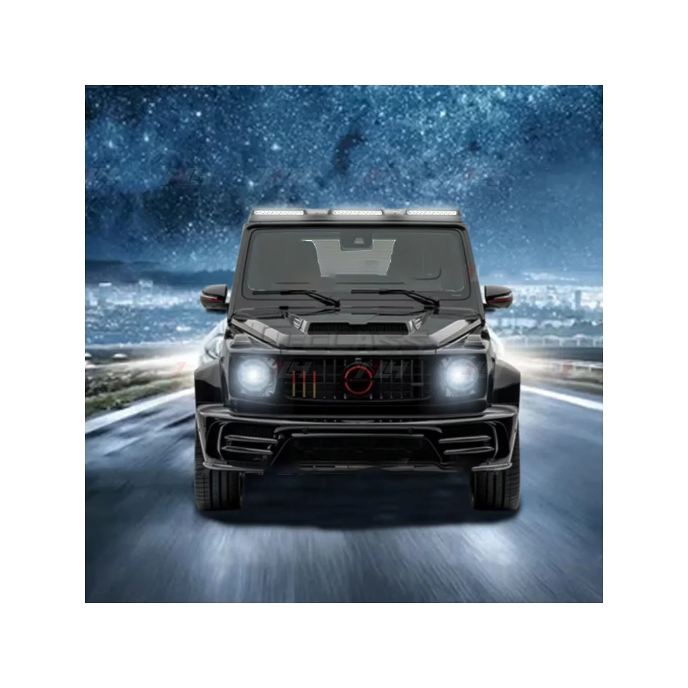 

2019-2023 Carbon Fiber M Style Roof Spoiler with 3 Lights G-Wagon W464 W463a G63 G500 Spoiler Fit