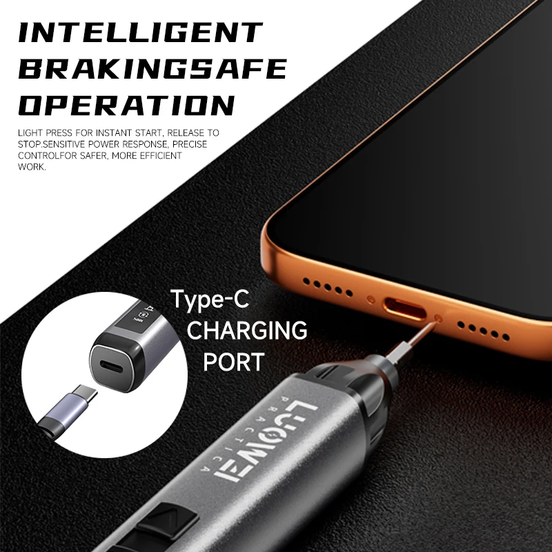 LUOWEI JIREN S1 Electric Screwdriver 4 LED 5 Torque Levels Intelligent Brake Precision Phone Electronics Repair Tools