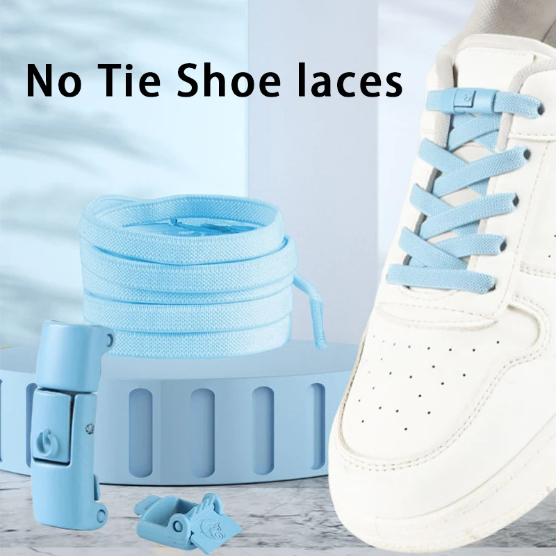 Press-Lock-Schnürsenkel ohne Binden, elastische Schnürsenkel für Sneaker, Tennis, Schnürsenkel ohne Binden, Schuhzubehör, 1 Paar/2 Paar – Detail 2